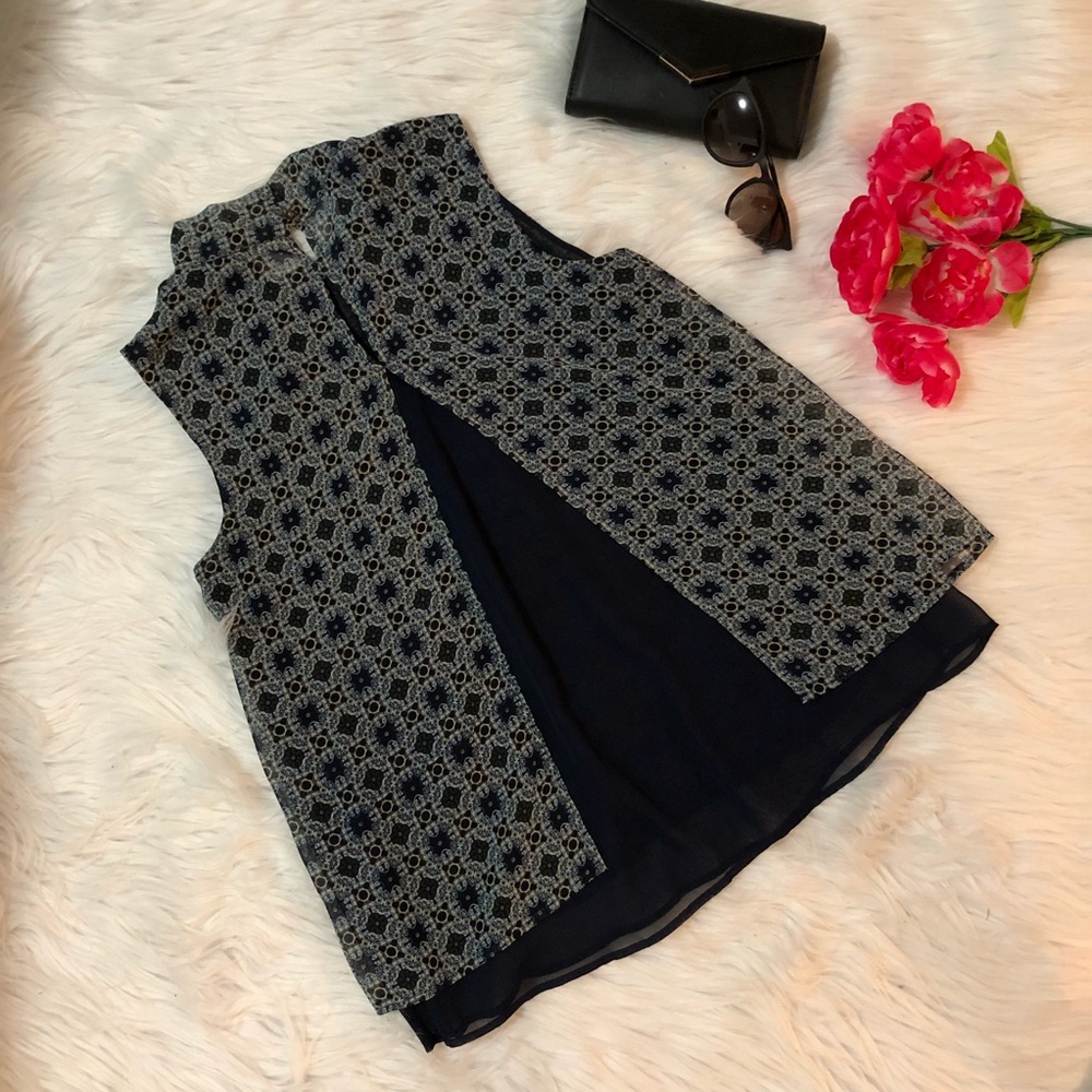 Ivy Ridge Blue printed top - Picture 3 of 4